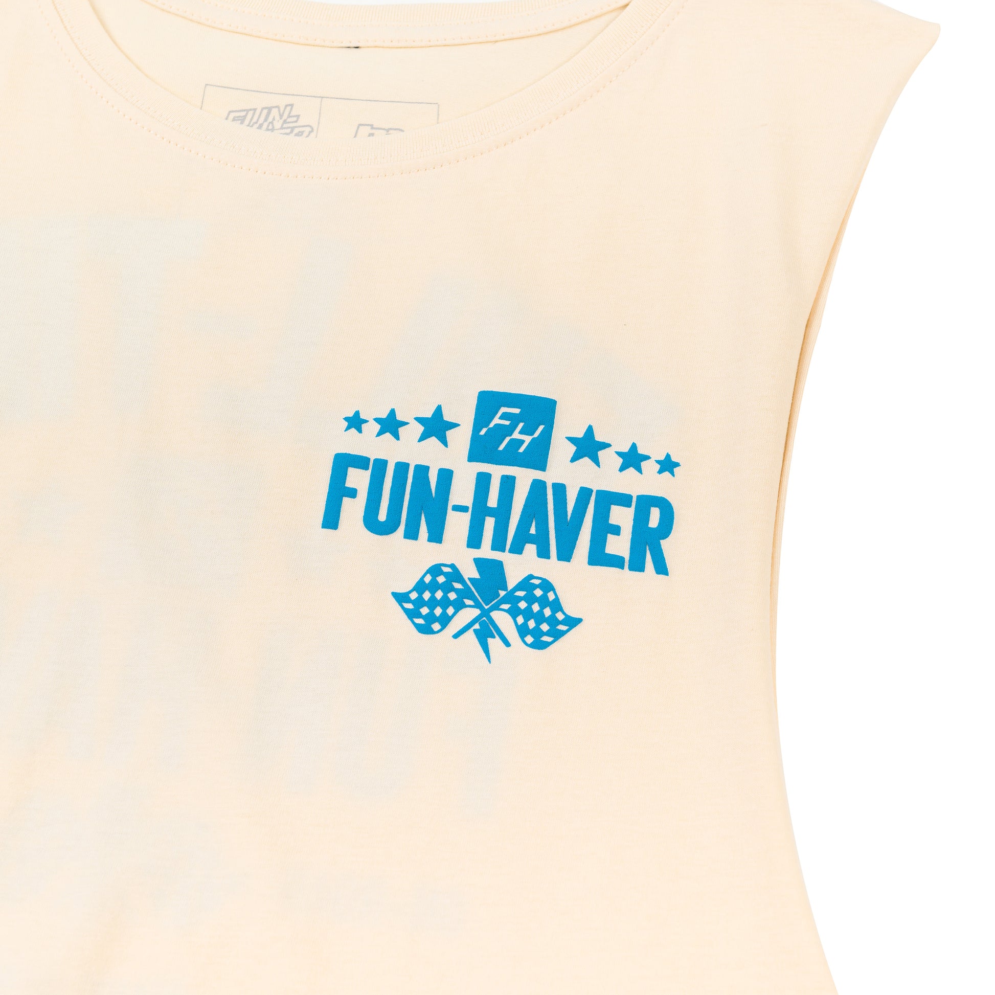 Full Time Fun Ecru Tank | Muscle-Tee by Fun Haver