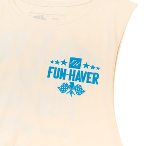 Full Time Fun Ecru Tank | Muscle-Tee by Fun Haver