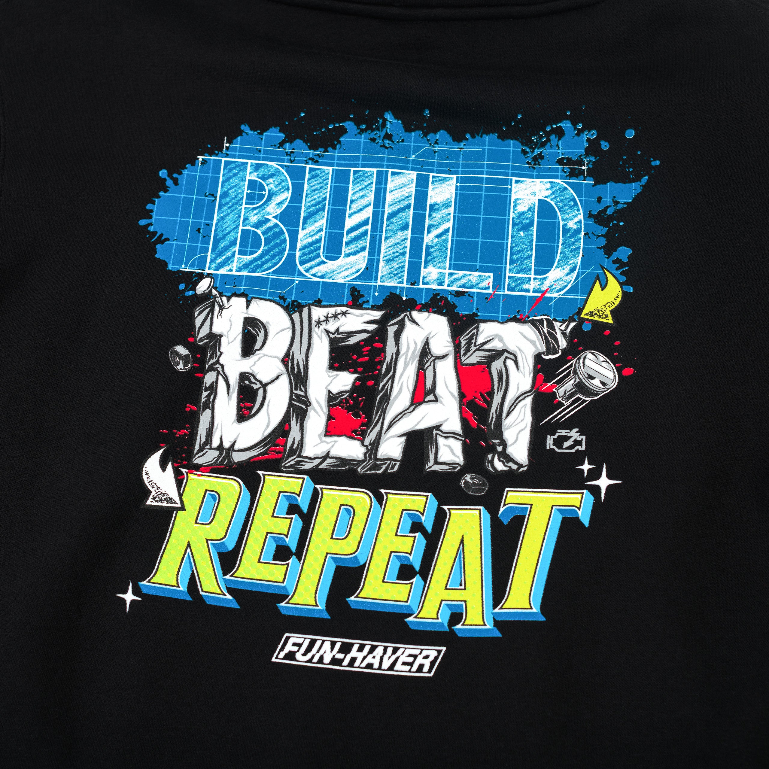 Build Beat Repeat Hoodie at Fun-Haver