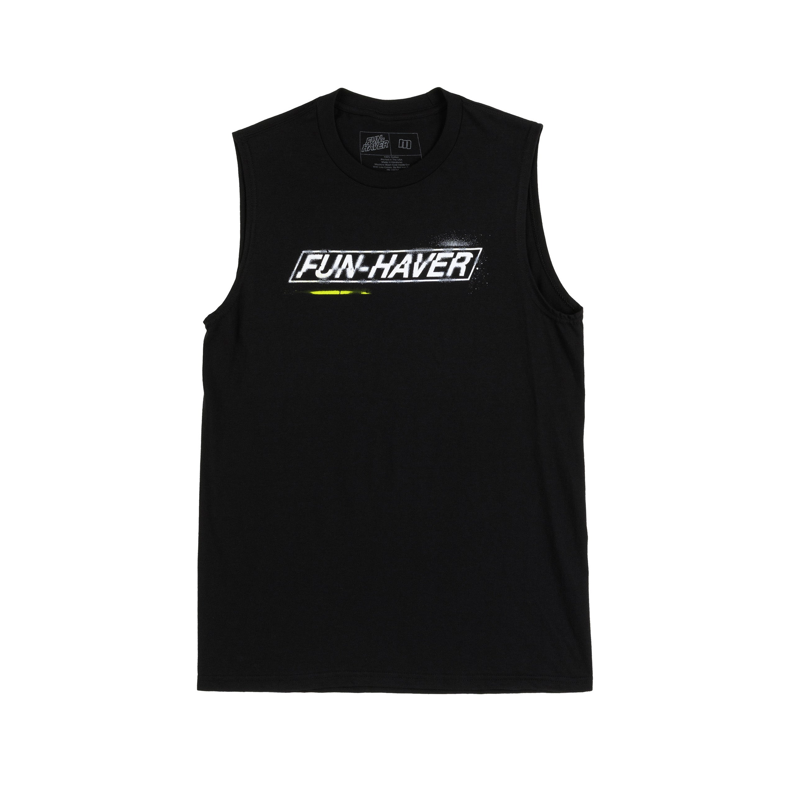 Fun-Haver Stencil Black Tank Top - Front