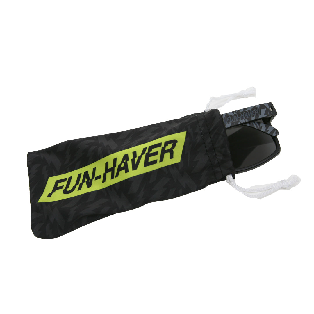 Fun-Haver Dark Storm Striker Sunglasses with printed storage bag