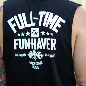Fun-Haver Full Time Fun Black Tank Top - Lifestyle Detail Image 1