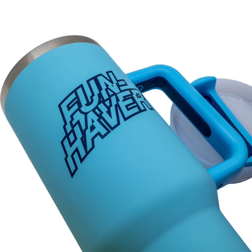 Fun-haver light blue 40oz tumbler details