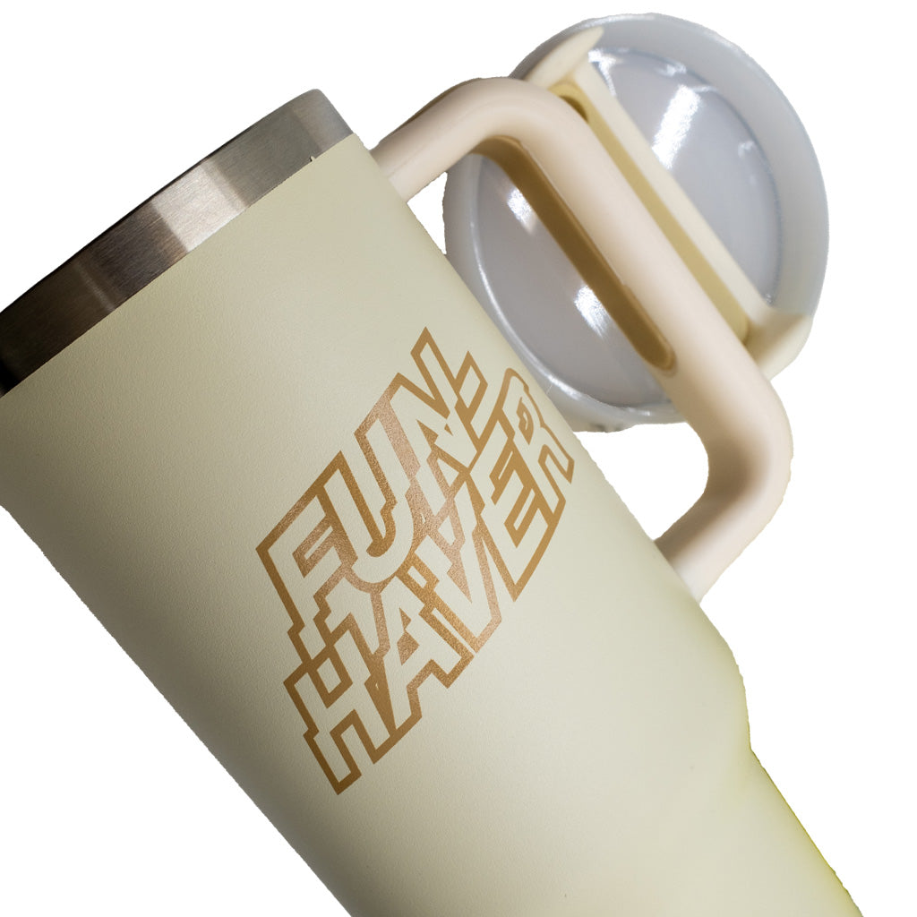 Fun-haver off-white 40oz tumbler details