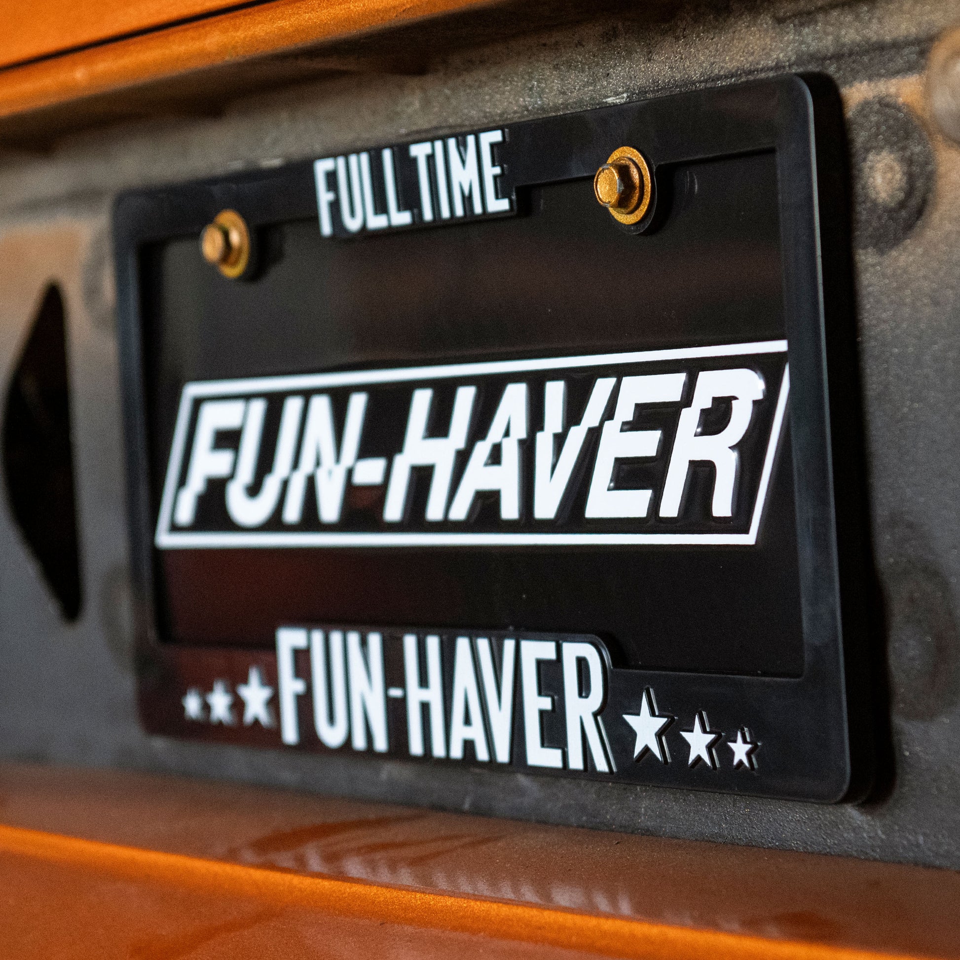 FUN-HAVER license plate mounted on a car
