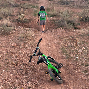 Future Fun-Haver wearing the Kelly Green Fun-Haver® Shield Logo Youth T-Shirt
