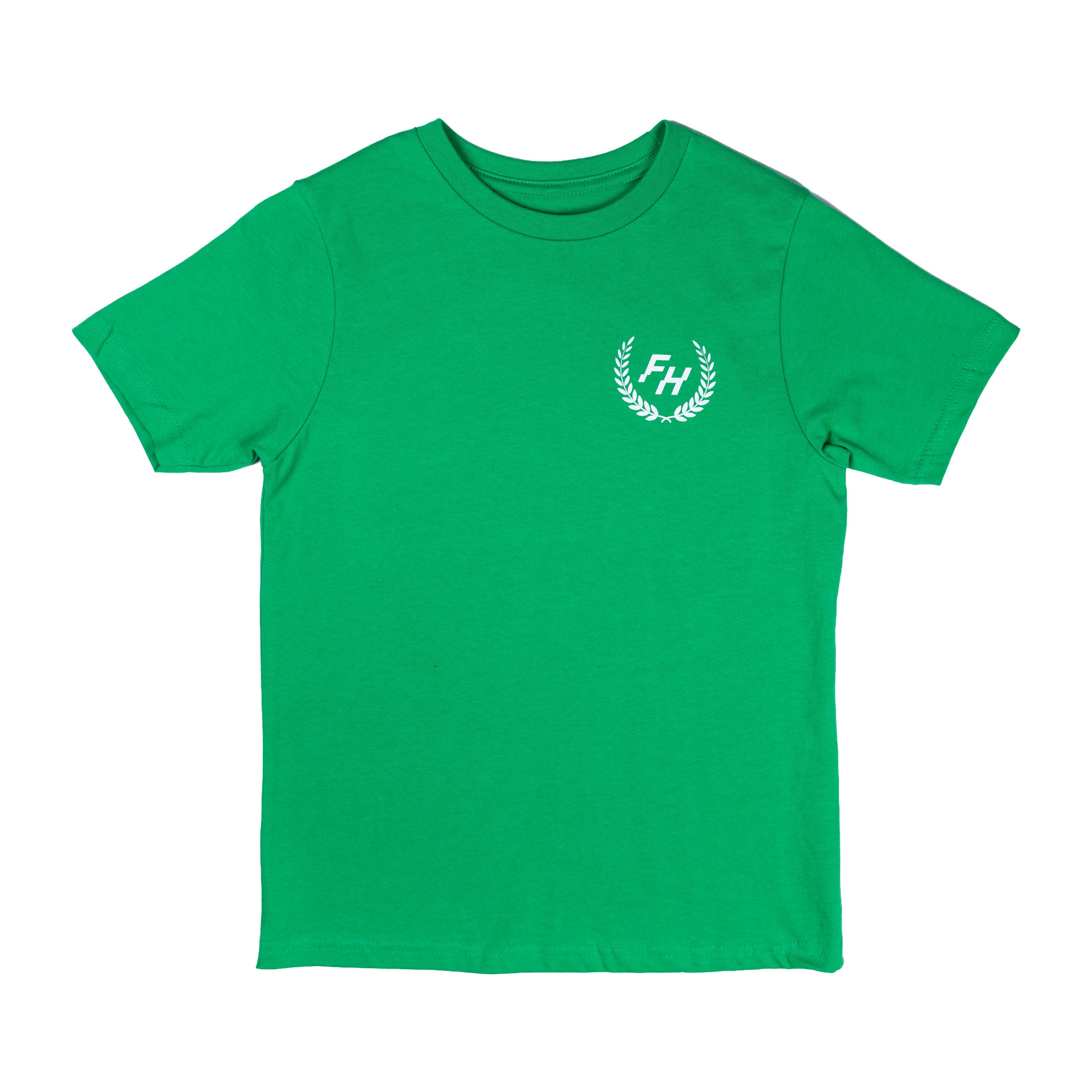 Kelly Green Fun-Haver® Shield Logo Youth T-Shirt front view