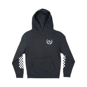 Black Fun-Haver® Shield Youth Hoodie front view