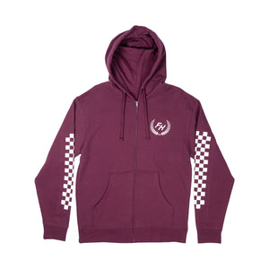 Fun-Haver® Maroon Shield Zip Hoodie front view