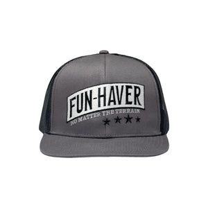 Front view of the Fun-Haver® Shield 6 Panel Trucker Hat