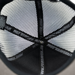 Inside close up view of the Fun-Haver® Shield 6 Panel Trucker Hat