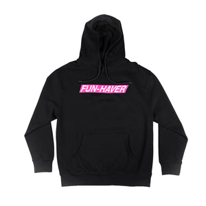 Front view of the Black Fun-Haver Energy Pullover Hoodie 
