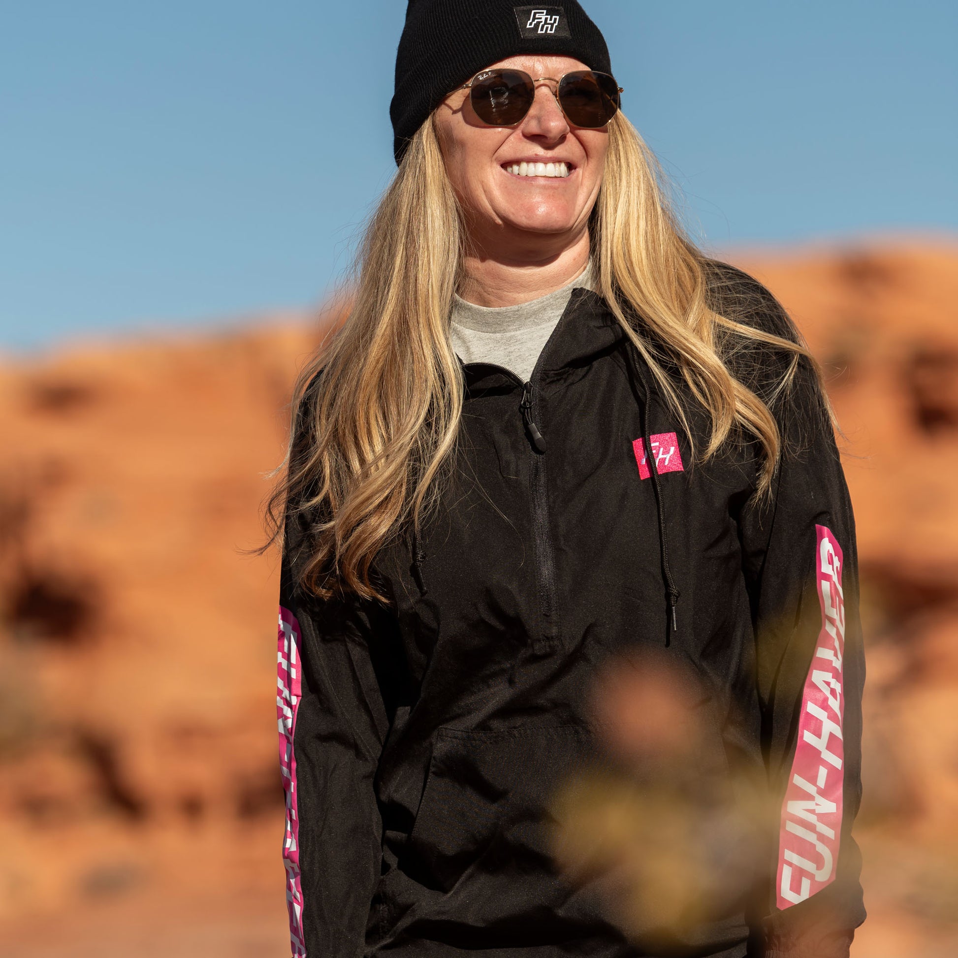 Fun-Haver wearing the Black Fun-Haver Energy Windbreaker Anorak Jacket 