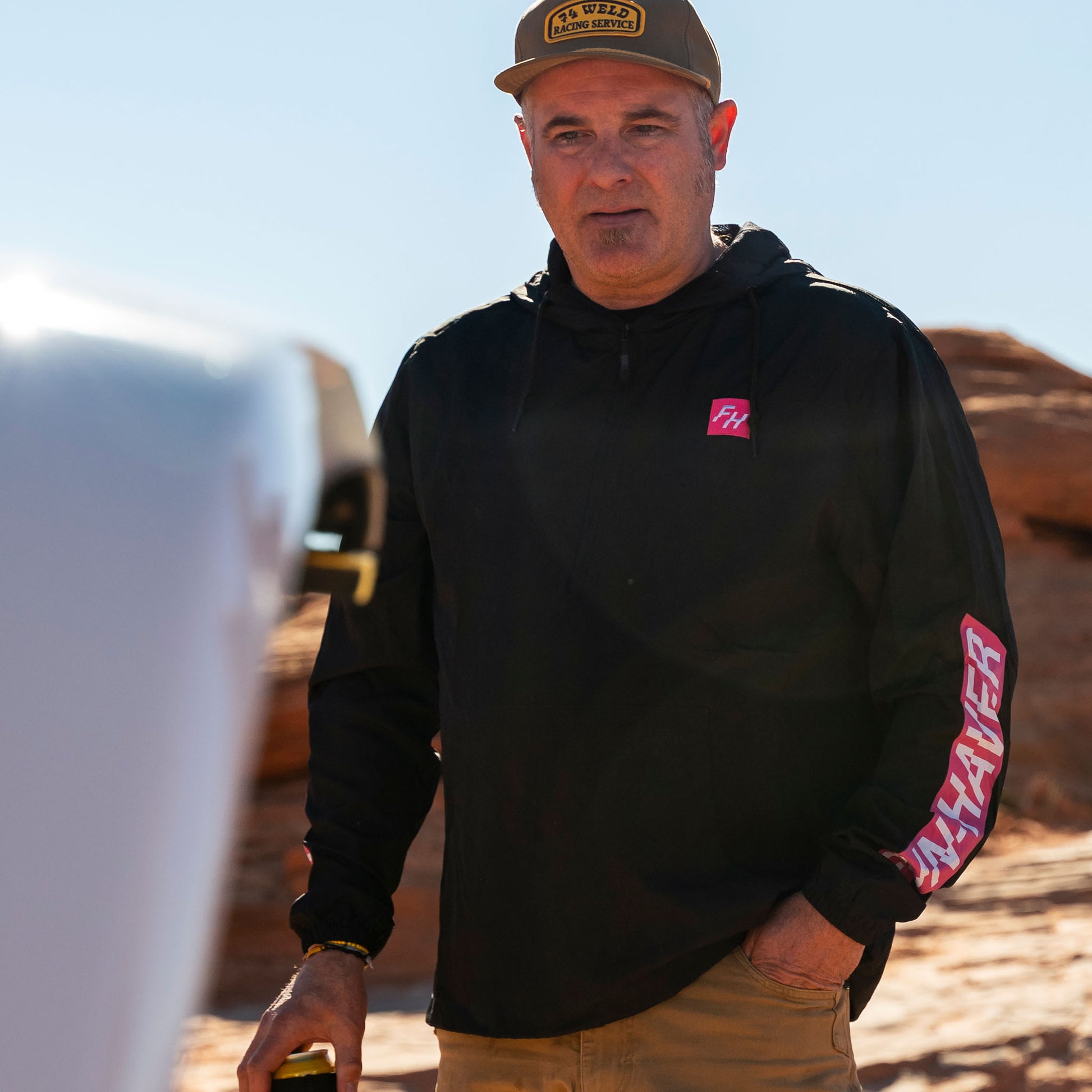 Fun-Haver wearing the Black Fun-Haver Energy Windbreaker Anorak Jacket 