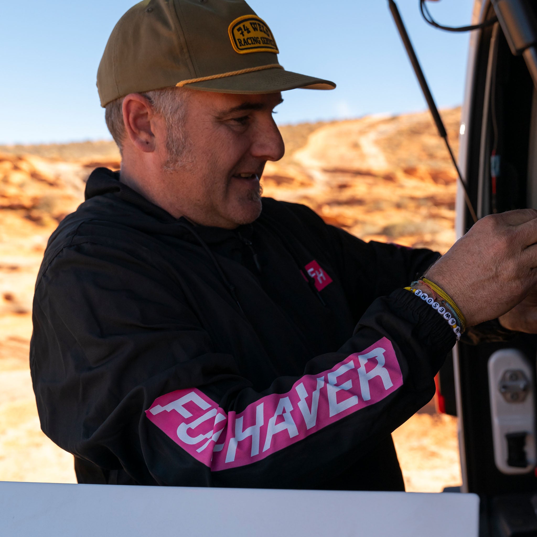 Fun-Haver wearing the Black Fun-Haver Energy Windbreaker Anorak Jacket 