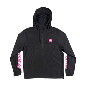 Front view of the Black Fun-Haver Energy Windbreaker Anorak Jacket 