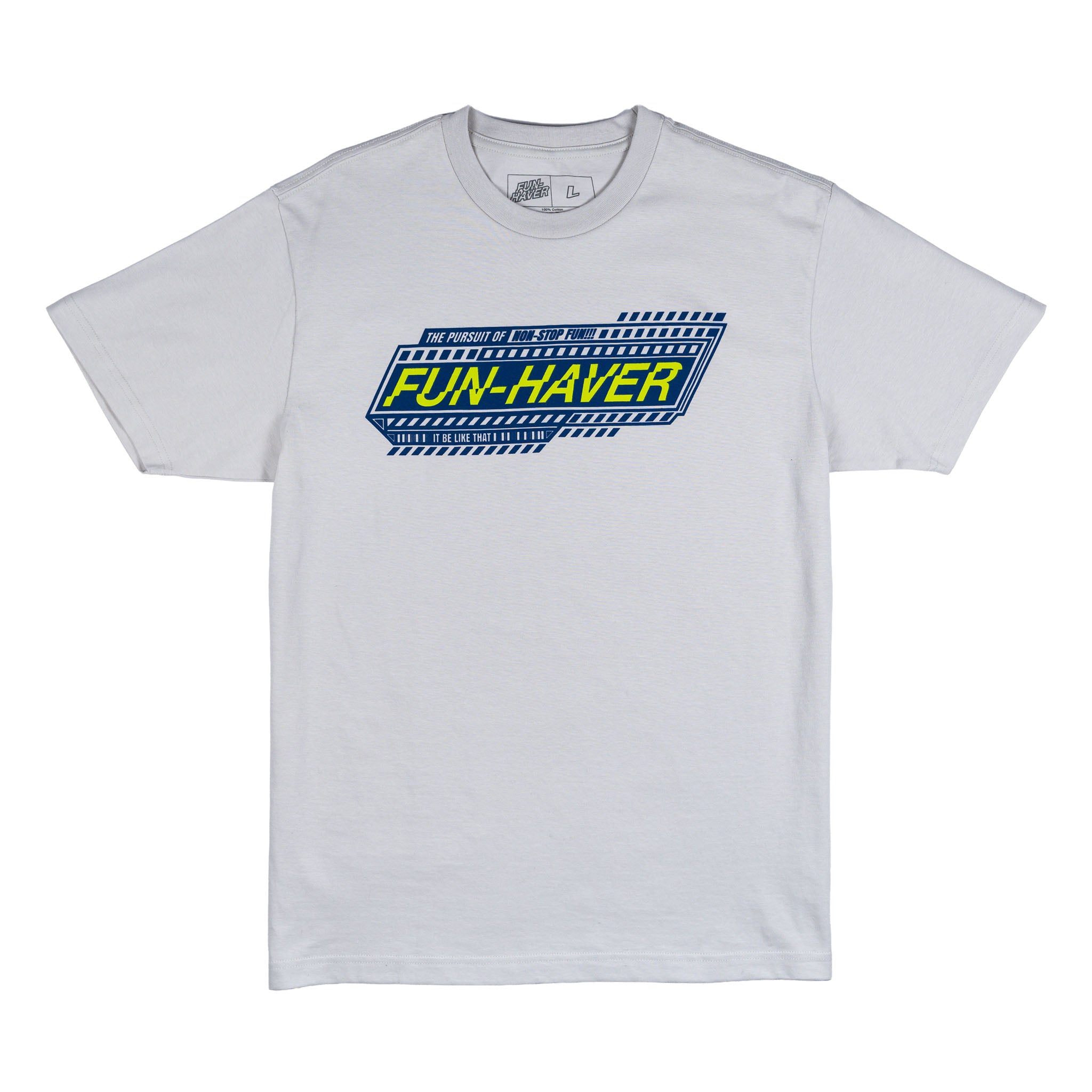 Front view of the Fun-Haver Pursuit T-Shirt in Pewter