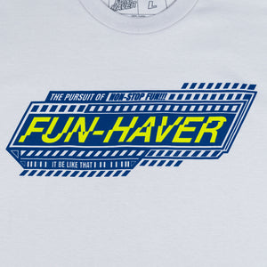 Detail front view of the Fun-Haver Pursuit T-Shirt in Pewter