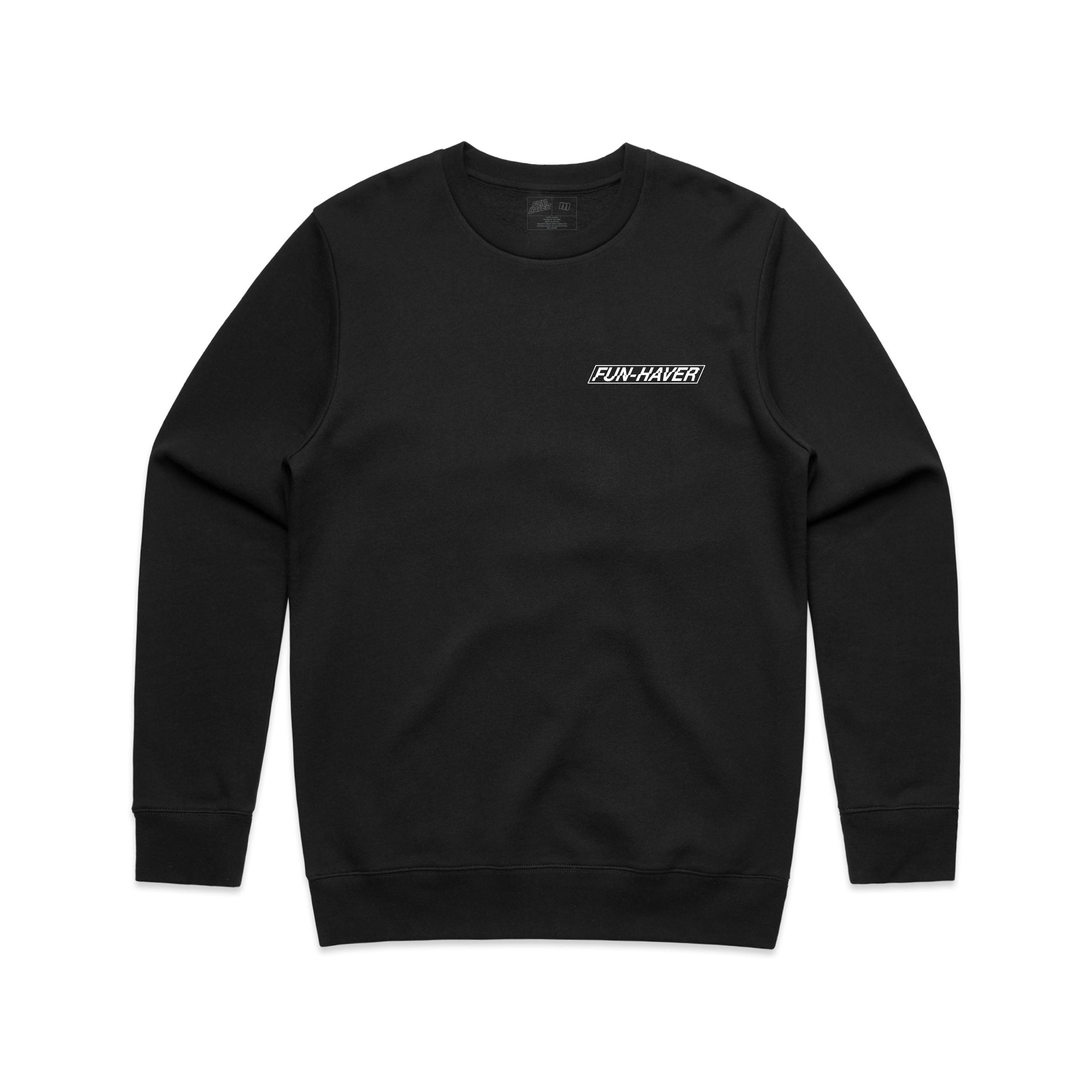 Fun-Haver® Core Crewneck Sweatshirt in Black front view