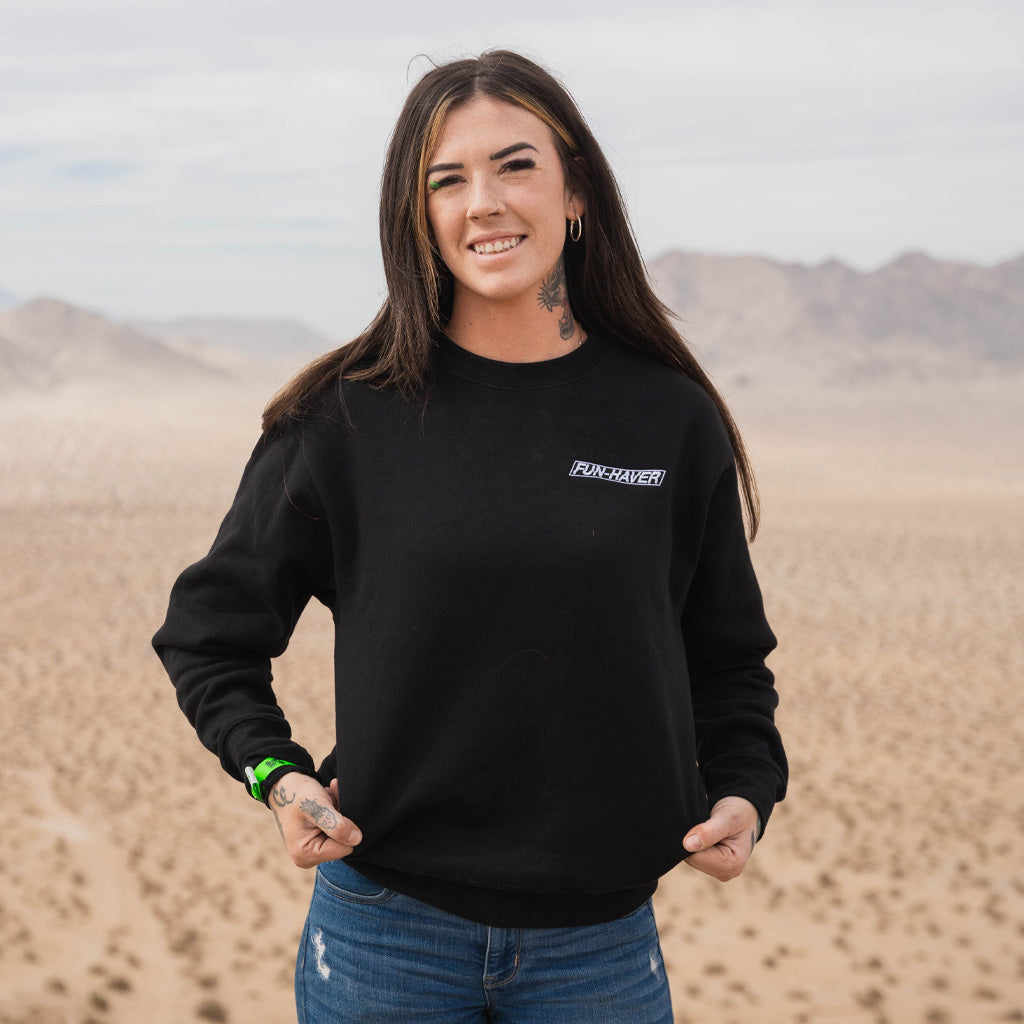 Kelsie Heck wearing the Black Fun-Haver® Core Crewneck Sweatshirt