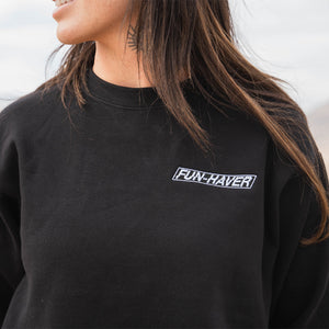 Kelsie Heck wearing the Black Fun-Haver® Core Crewneck Sweatshirt
