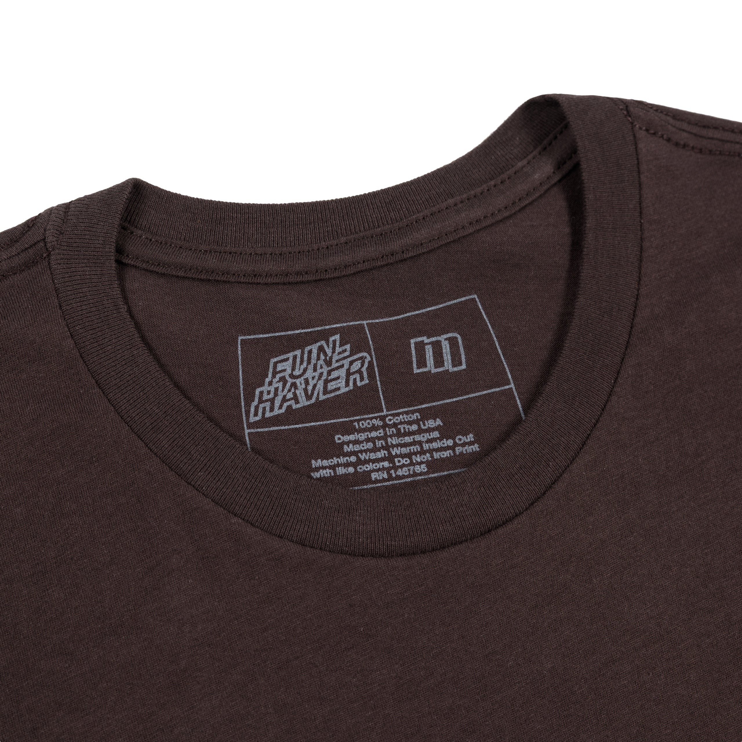 Neck label print detail view of the FunHaver Thumpers Short Sleeve T-Shirt in Black