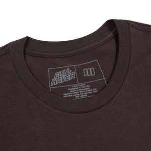 Neck label print detail view of the FunHaver Thumpers Short Sleeve T-Shirt in Black