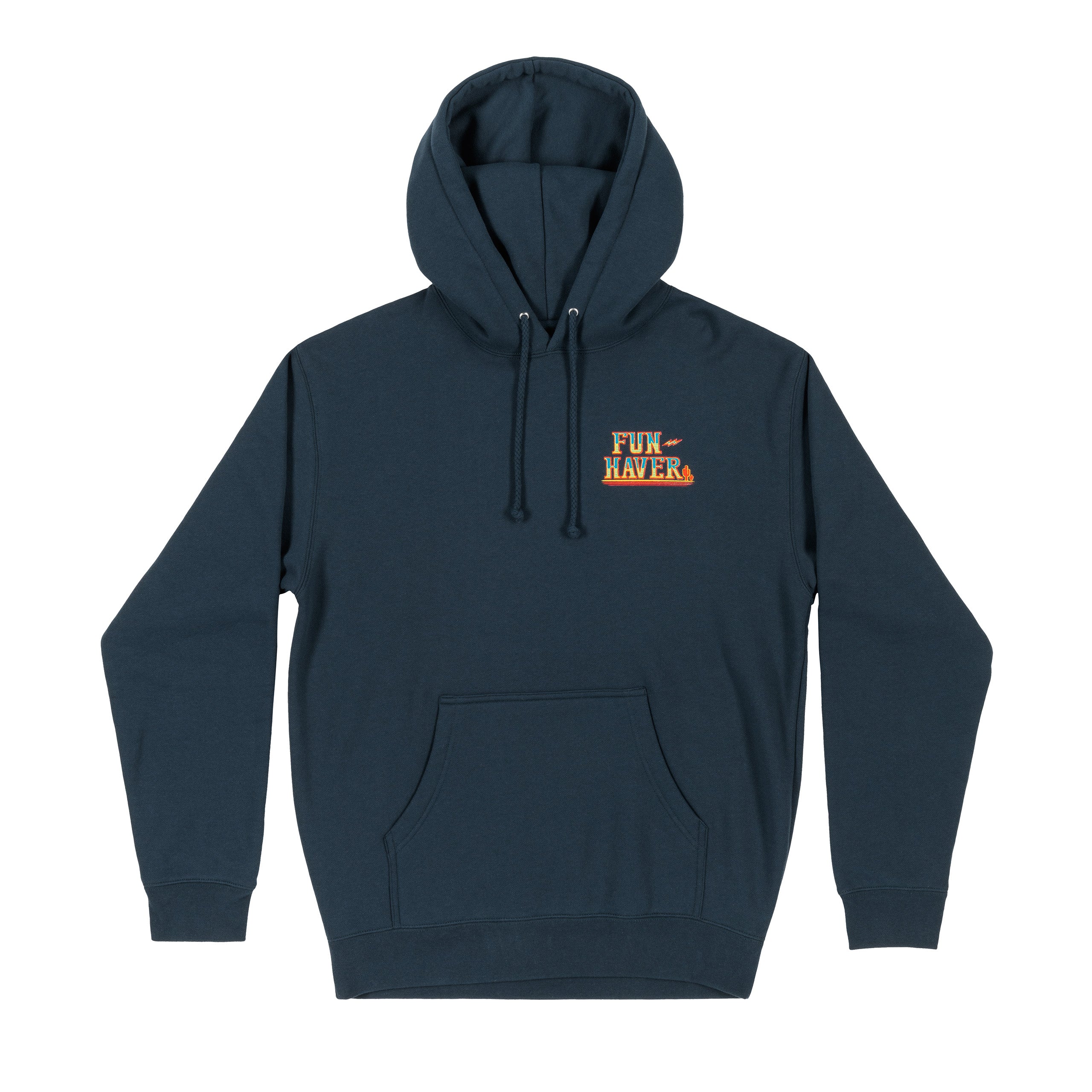 Front view of the Fun-Haver Thumpers pullover hoodie in Navy.
