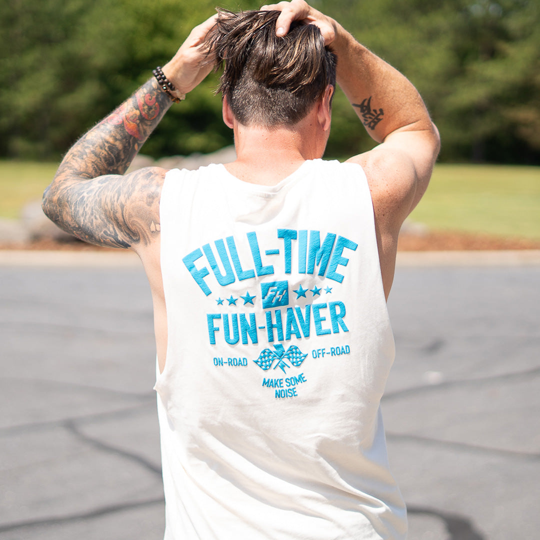 Full Time Fun Ecru Tank | Muscle-Tee by Fun Haver