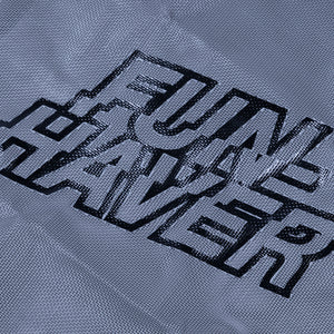 Detail view of the Grey Fun-Haver Trail Bag.