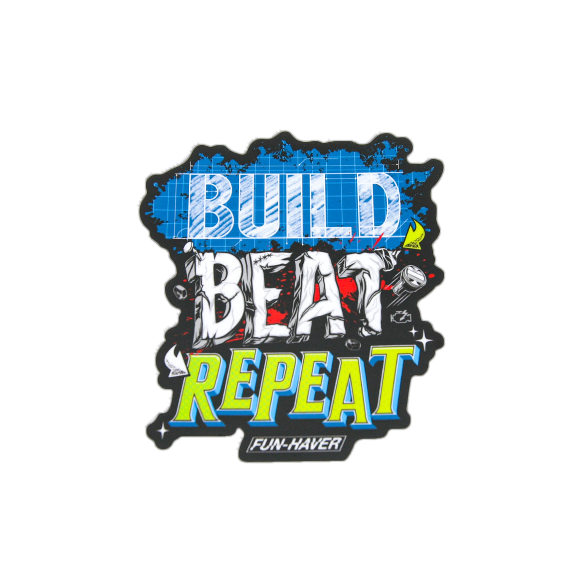 High-Quality Build Beat Repeat Sticker | Fun Haver