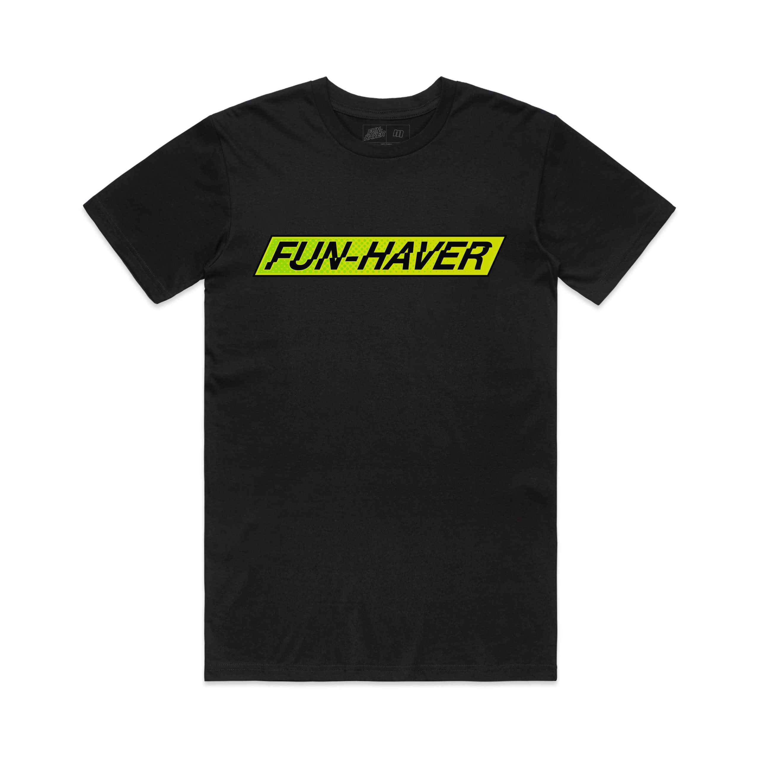 Fun-Haver Block Logo Black Tee - Front