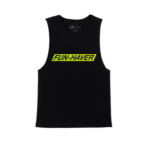 Fun-Haver Block Logo Black Tank Top - Front