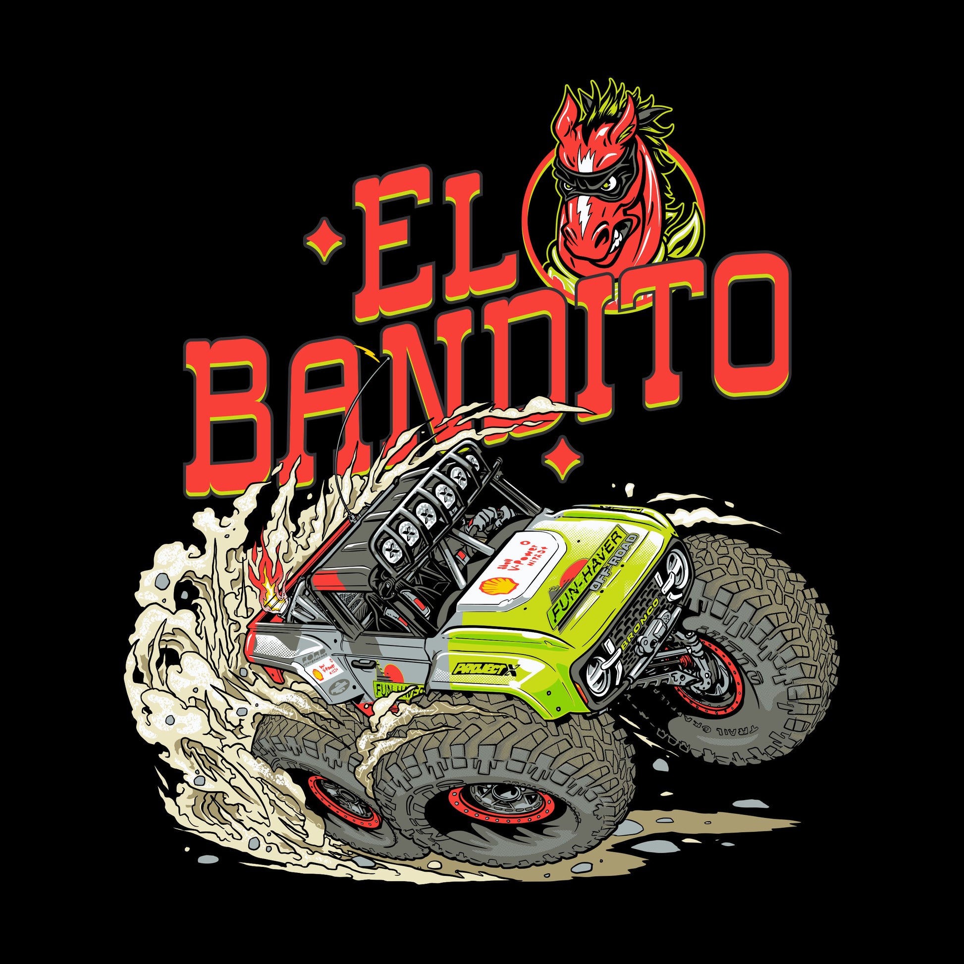 El Bandito Kid's Black Tee - Detail