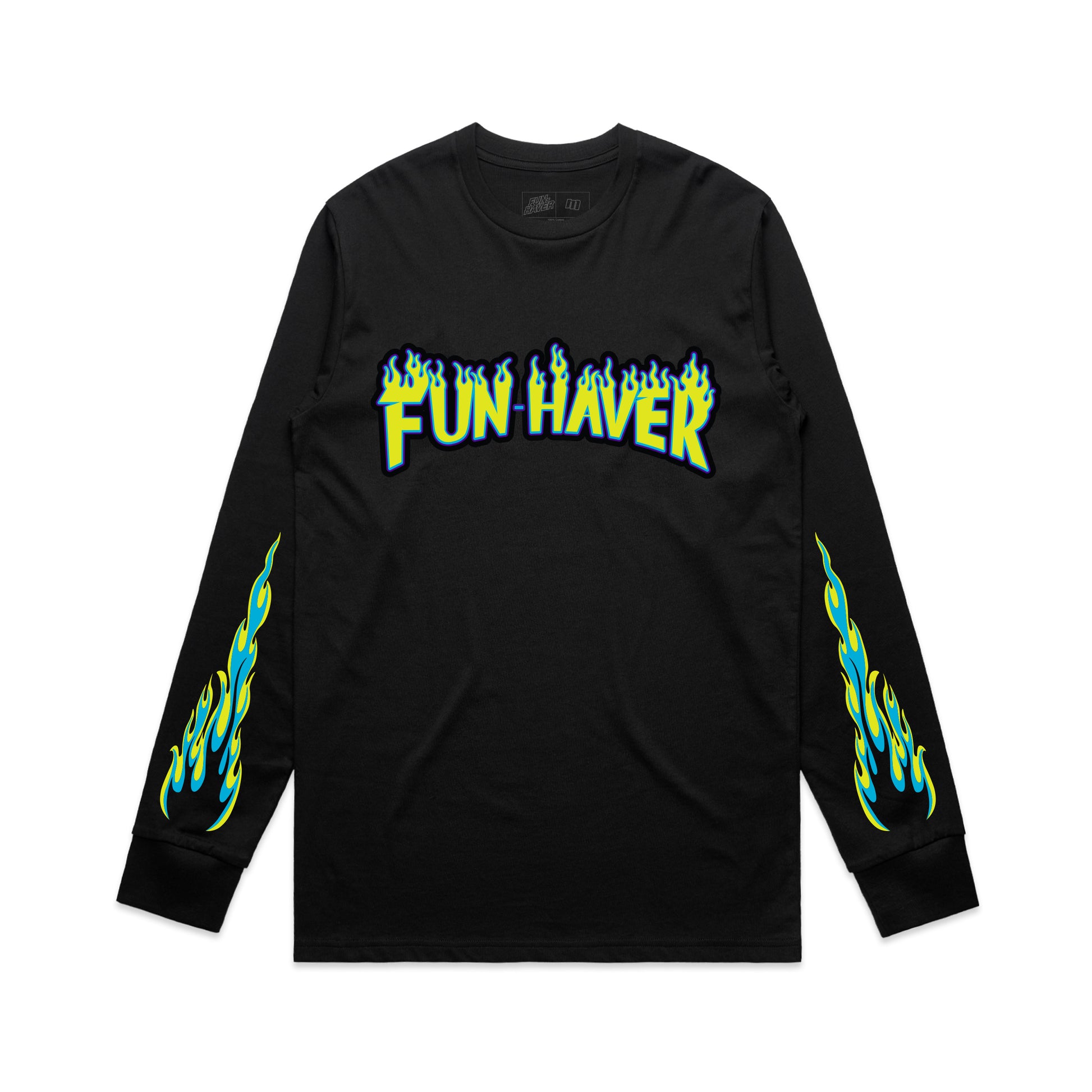 Fun-Haver Skate Long Sleeve Black Tee - Front