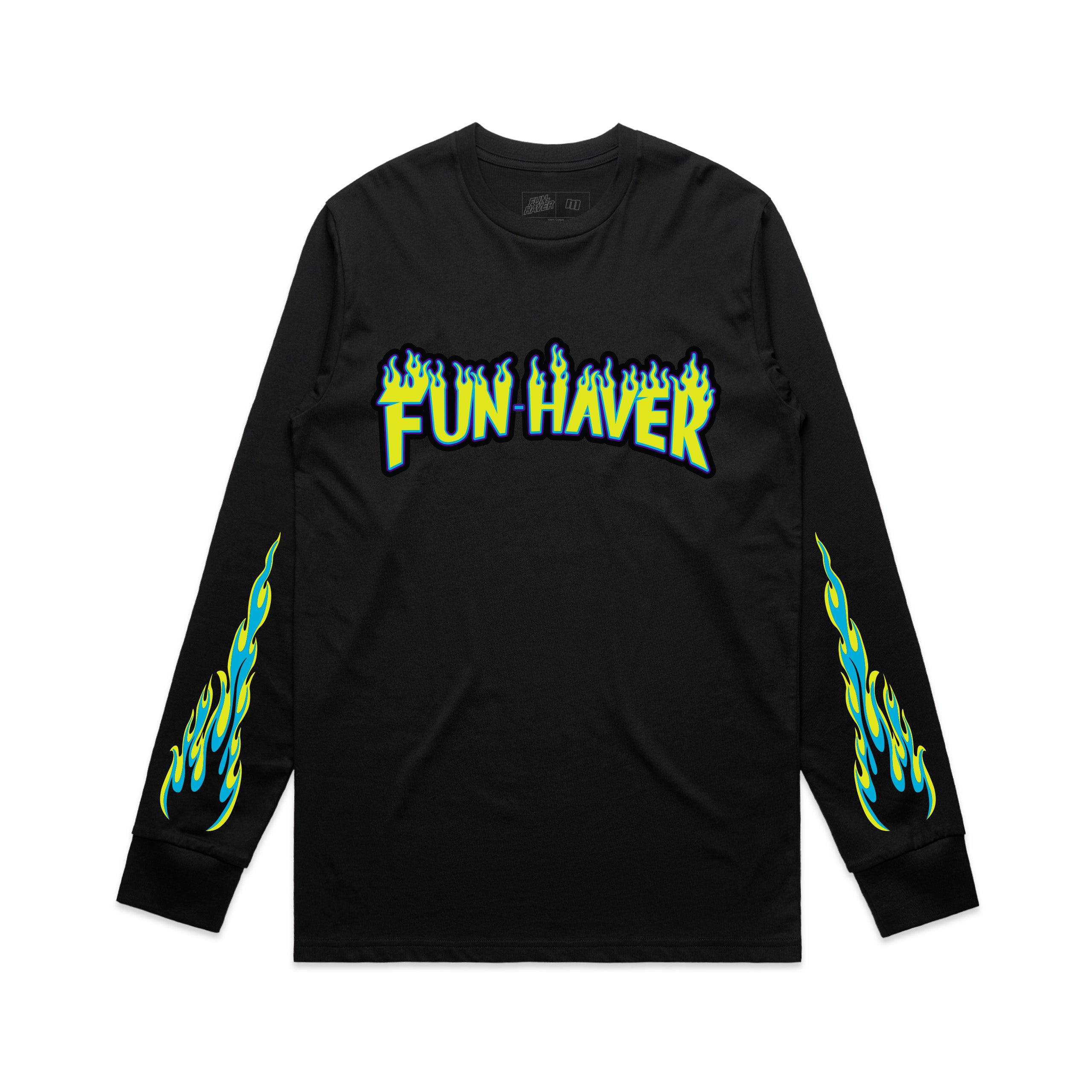 Fun-Haver Skate Long Sleeve Black Tee - Front