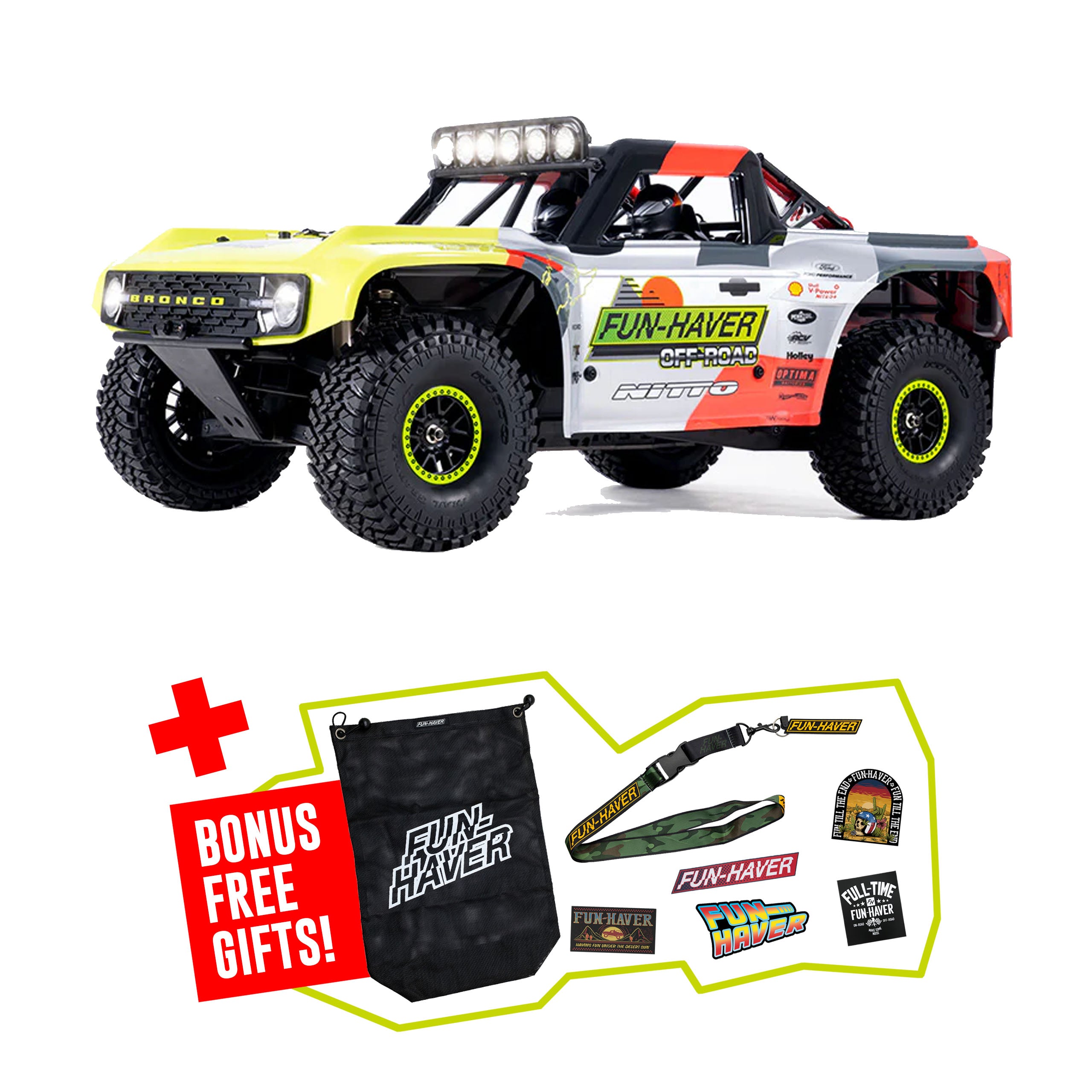 1:7th Scale Ford Bronco Fun-Haver Liveried 4WD RC Truck