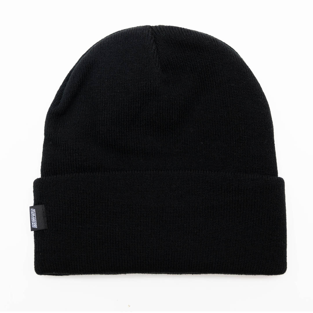 Fun-Haver Woven Tag Black Beanie