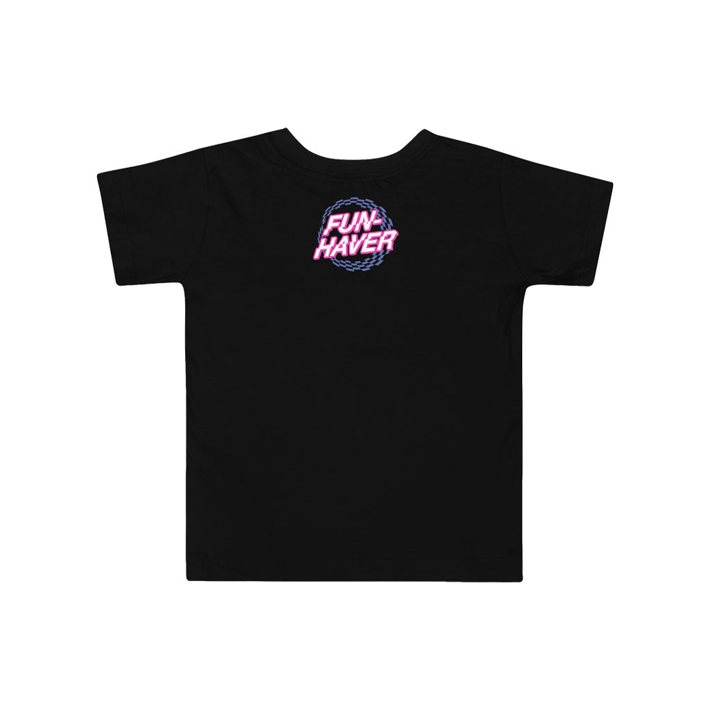Back view of the Fun-Haver Born to Have Fun toddler short sleeve T-Shirt in Black.