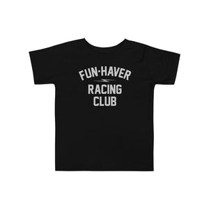 Front view of the Fun-Haver Club toddler short sleeve T-Shirt in Black.