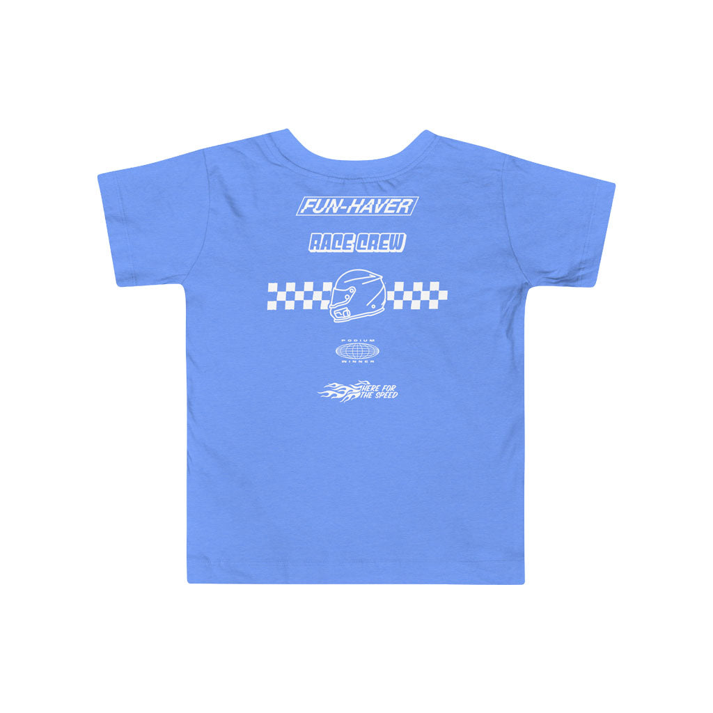Back view of the Fun-Haver Podium toddler short sleeve T-Shirt in Blue.