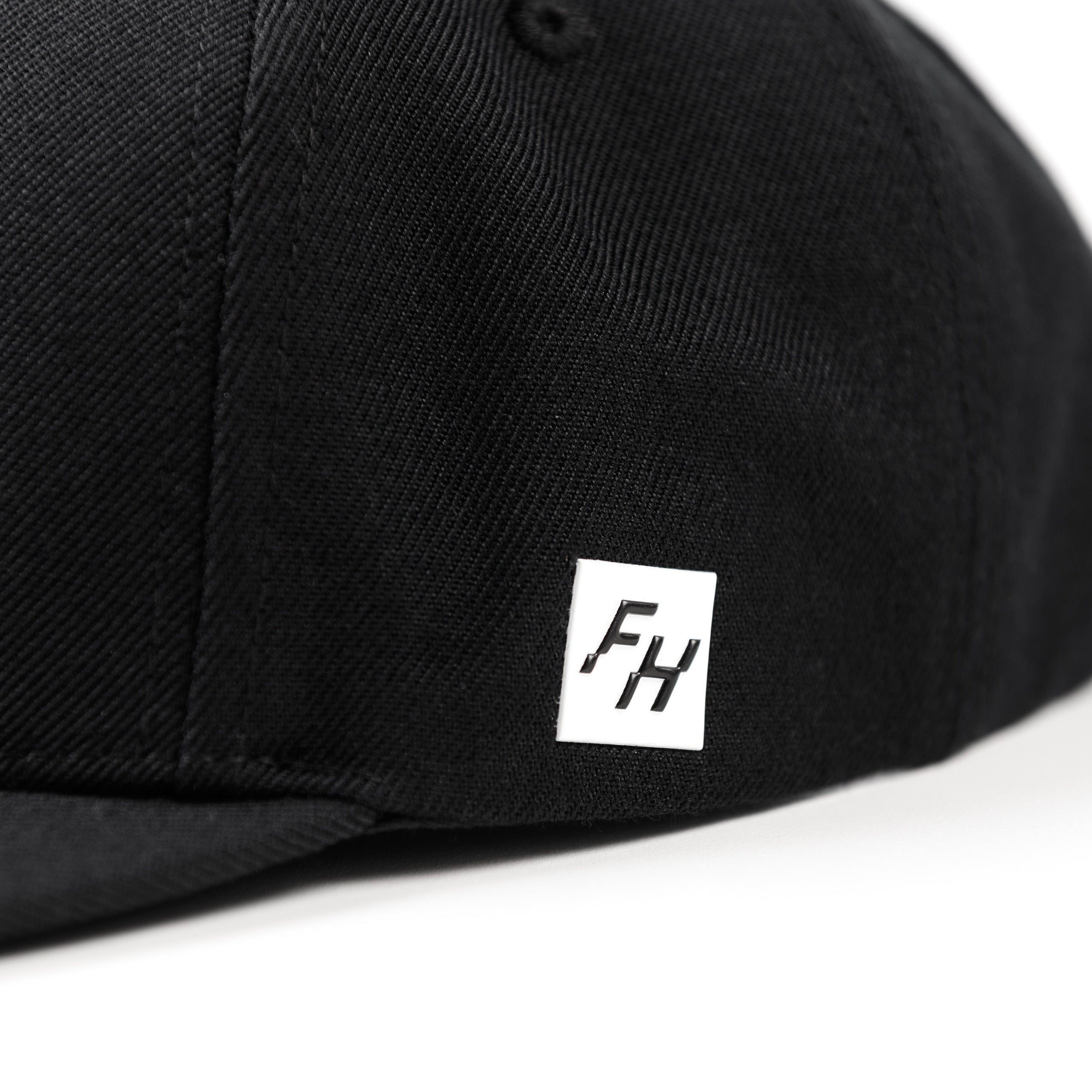 Fun-Haver logo close up view of the Fun-Haver Build Beat Repeat Snapback hat in Black.