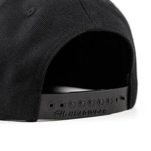 Snapback view of the Fun-Haver Build Beat Repeat Snapback hat in Black.