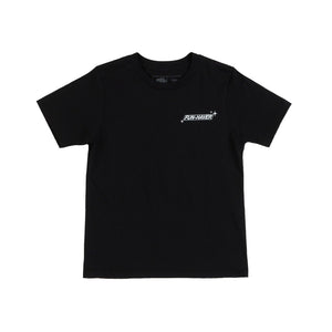Front view of the Fun-Haver Built, Beat, Repeat Black T-shirt.