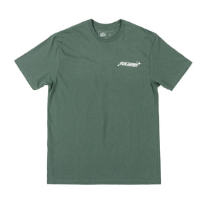 Front view of the Fun-Haver Build Beat Repeat Green T-Shirt.
