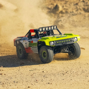 The Fun-Haver FMS Hobby 1:7th scale radio controlled model Ford Bronco truck in action in the dirt.