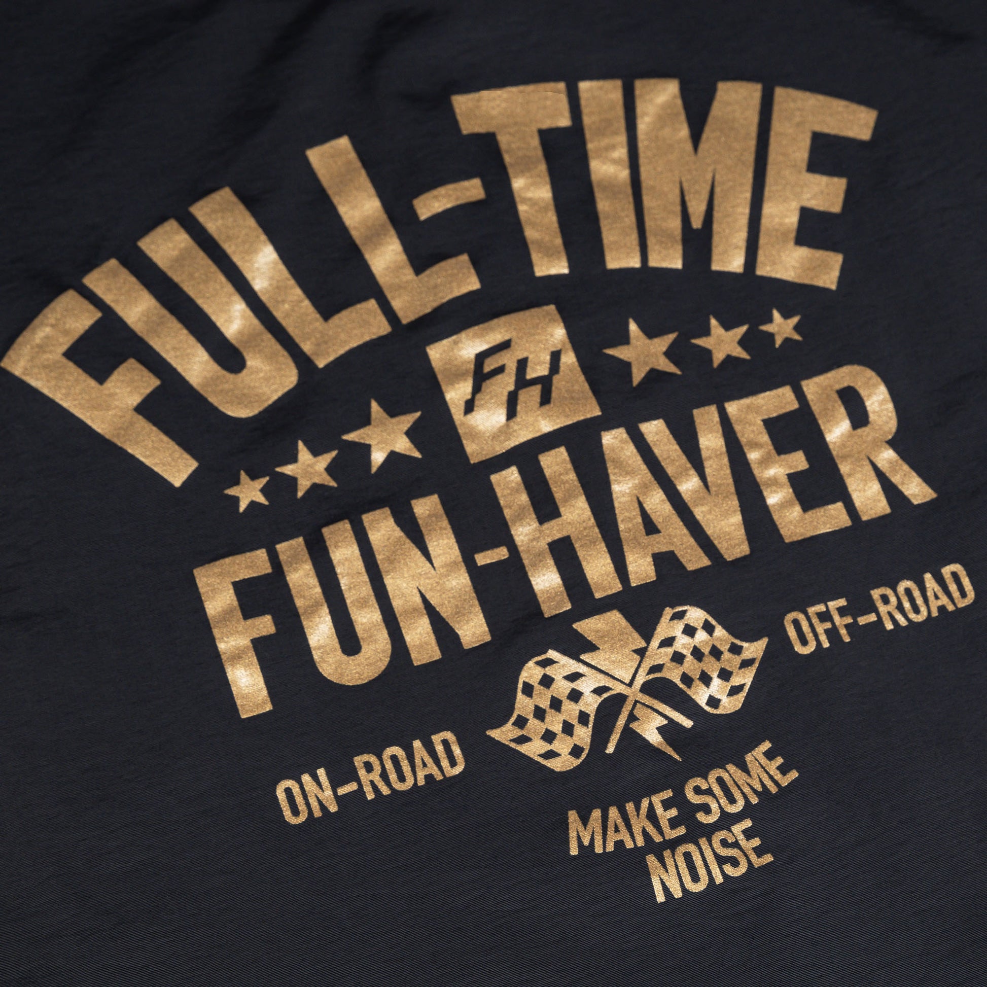 Back detail view of the Black Full Time Fun-Haver® Winbreaker Coaches Jacket.