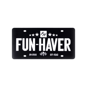 Full Time FunHaver metal license plate.