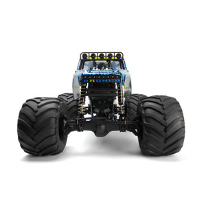Low front view of the Hpi Monster King Big Kahuna Radio Controlled Toy Monster Truck.
