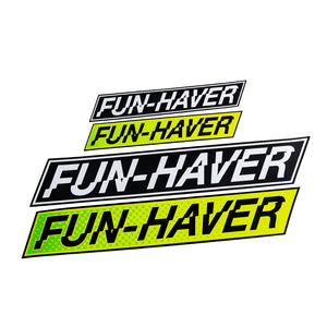 Selection of Fun-Haver Hyperlime and Black 22" vinyl stickers